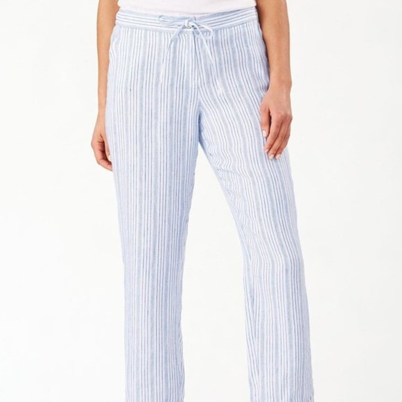 Tommy Bahama Tamil Striped 100% Linen Pants in Taupe - Picture 6 of 8